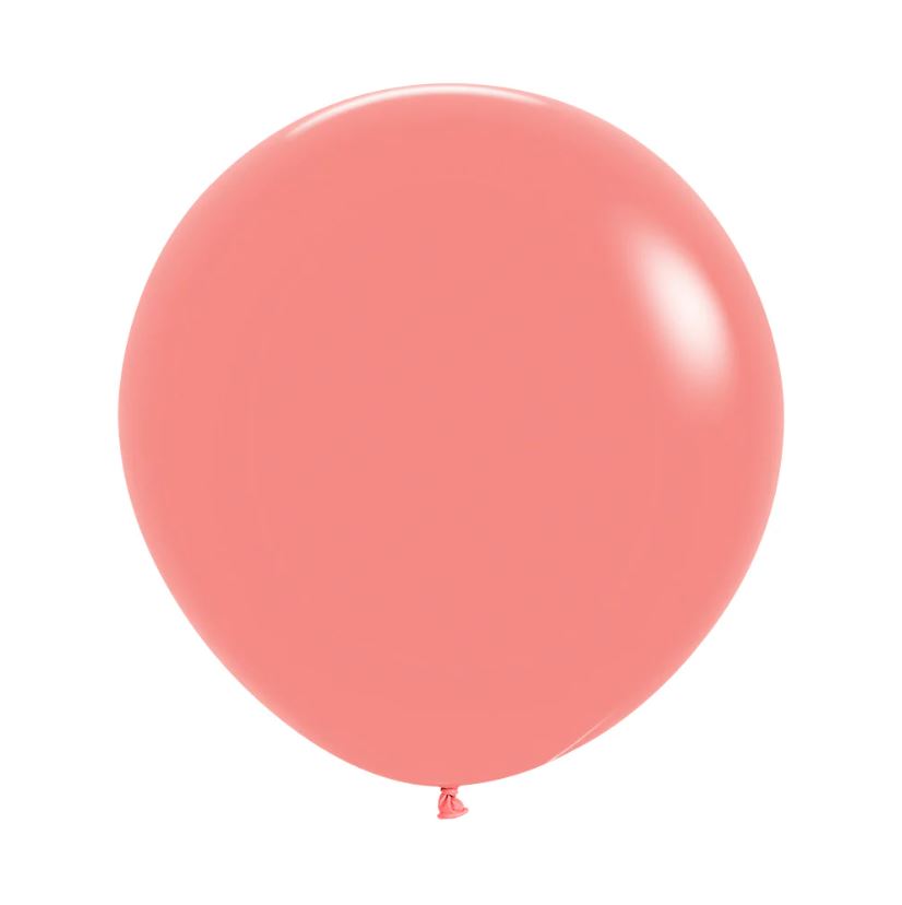 Matte Tropical Coral 60cm Round Balloon 2pk