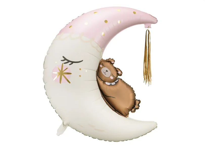 PD Foil Balloon Teddy Bear On The Moon 80x98cm 1pkt