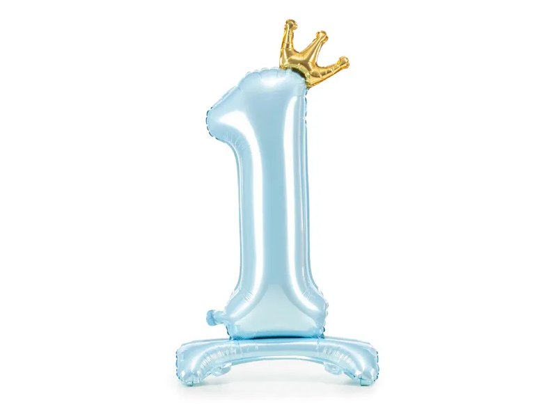 PD Standing Foil Balloon Number &quot;1&quot; 84cm Light Blue