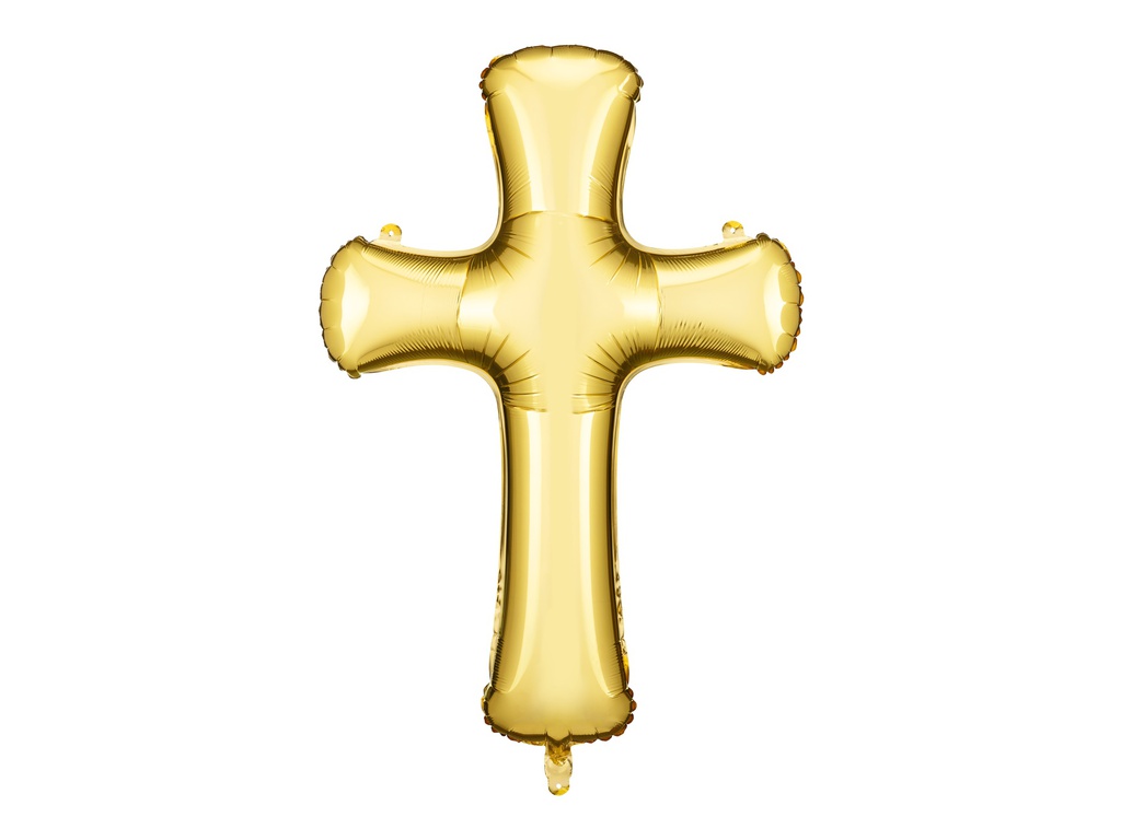 PD Foil Balloon Gold Cross 103.5x74.5cm 1pk
