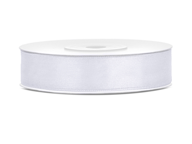 PD Satin Ribbon White 12mm/25m 1pk
