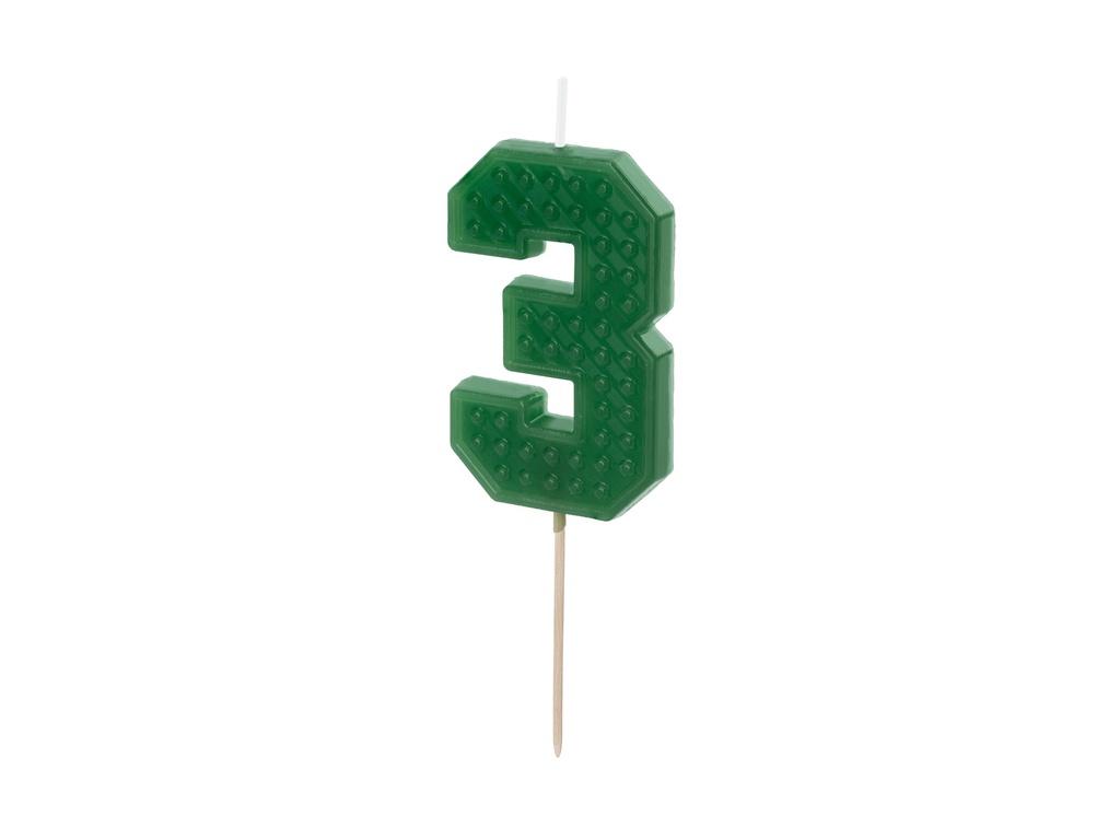 PD Candle Lego #3 6cm Green 1pk