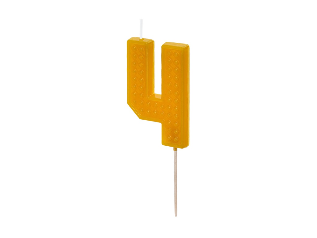 PD Candle Lego #4 6cm Yellow 1pk