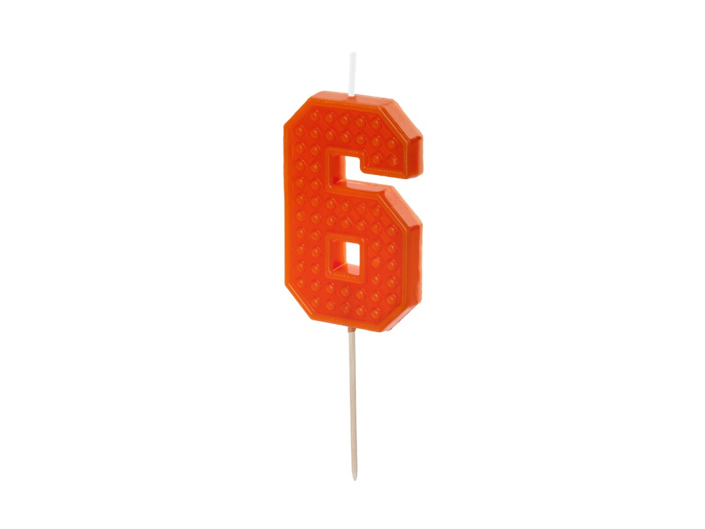 PD Candle Lego #6 6cm Red 1pk