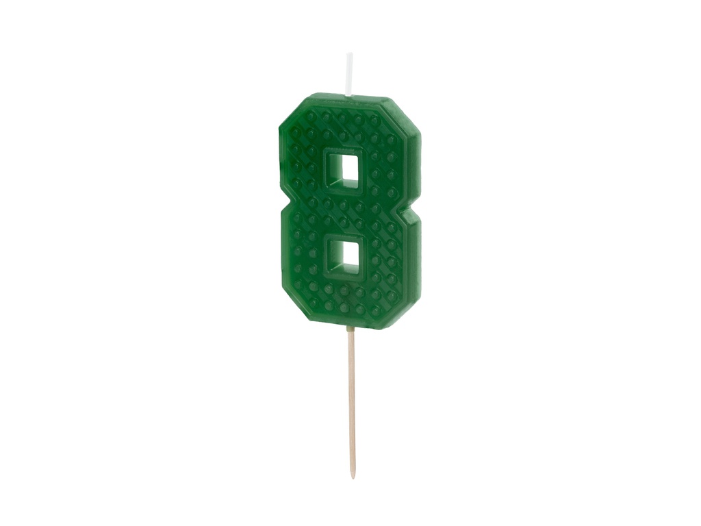 PD Candle Lego #8 6cm Green 1pk