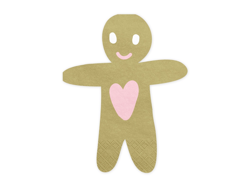 PD Napkins Gingerbread Man 16x13cm 20pk