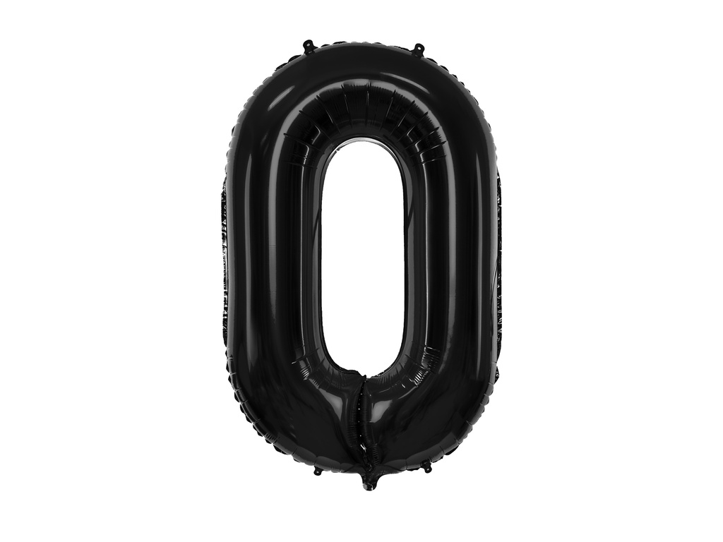 PD Foil Balloon Number ''0'' 86cm Black 1pk