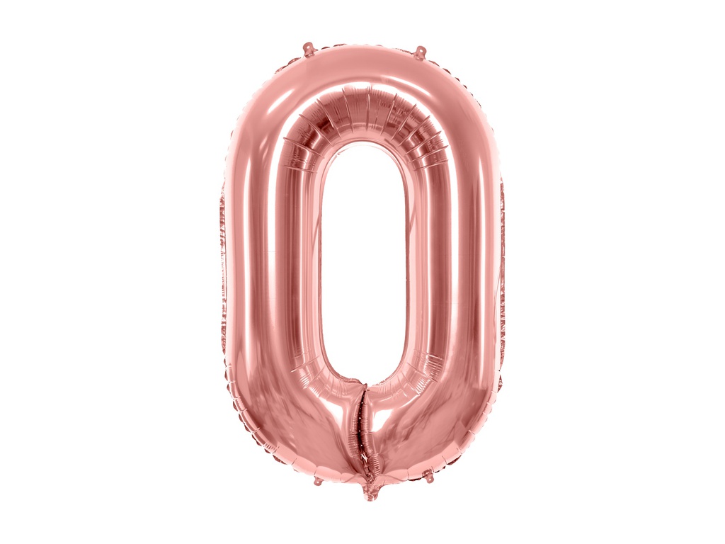 PD Foil Balloon Number ''0'' 86cm Rose Gold 1pk
