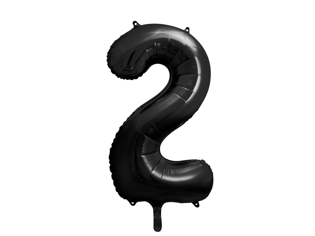 PD Foil Balloon Number ''2'' 86cm Black 1pk