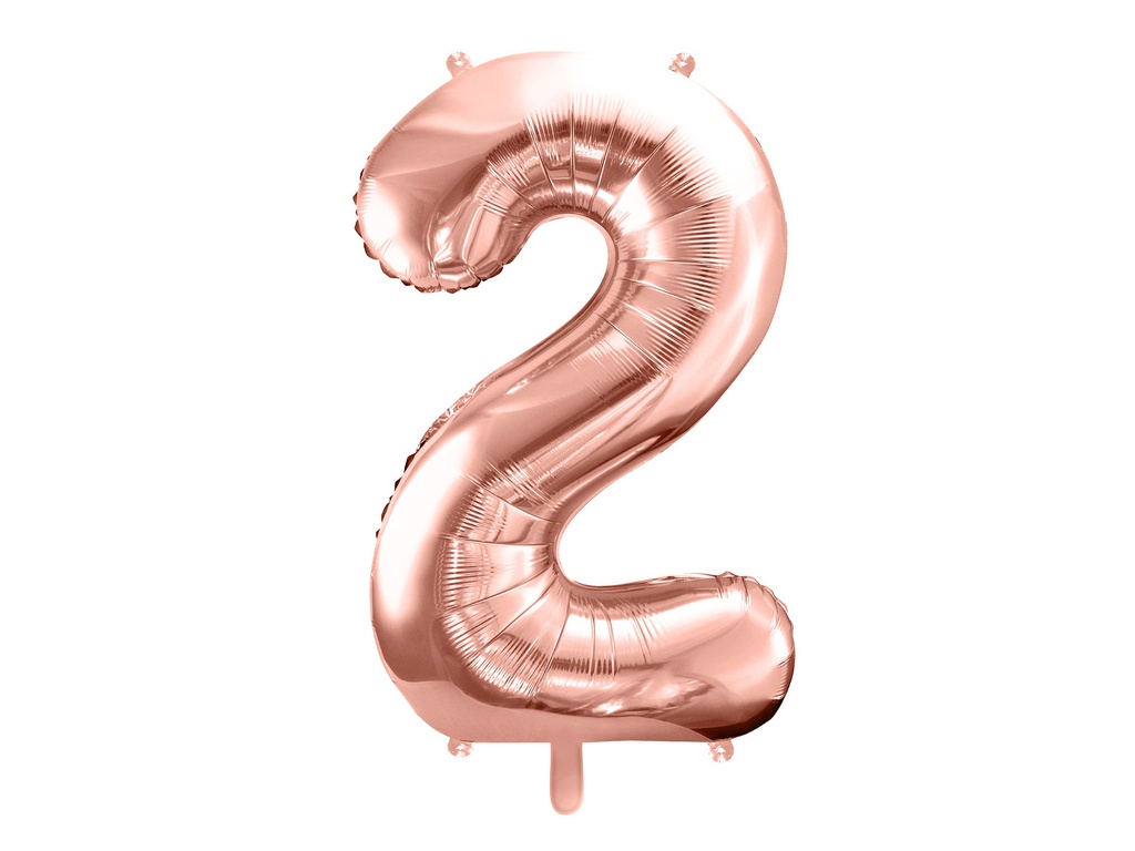 PD Foil Balloon Number ''2'' 86cm Rose Gold 1pk