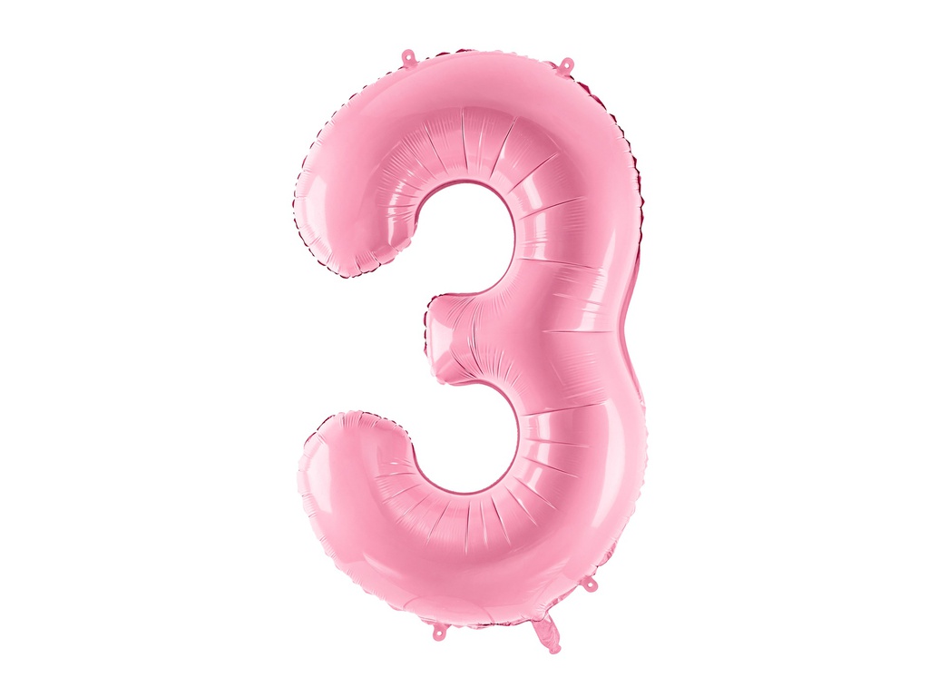 PD Foil Balloon Number ''3'' 86cm Pink 1pk