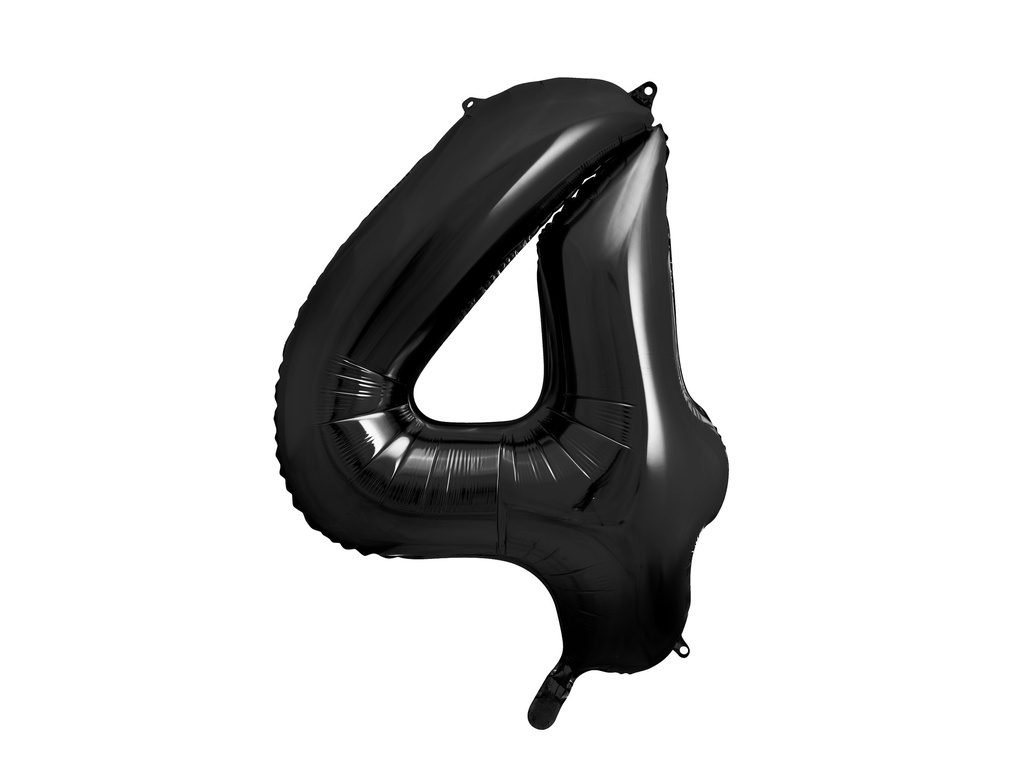 PD Foil Balloon Number ''4'' 86cm Black 1pk