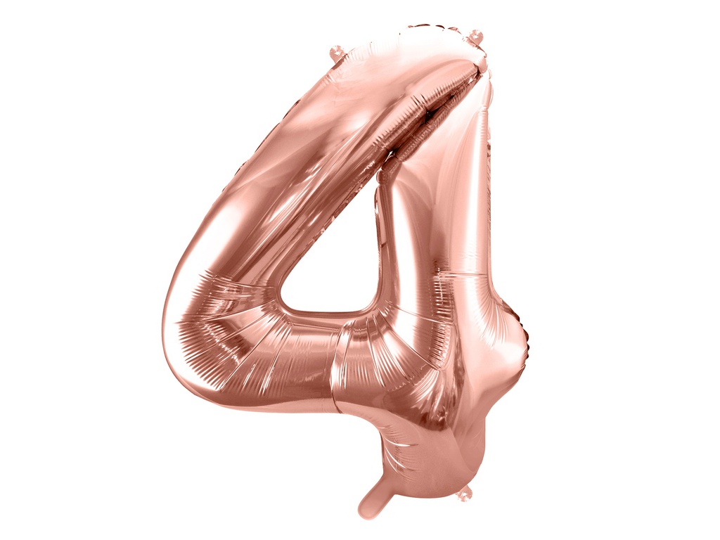 PD Foil Balloon Number ''4'' 86cm Rose Gold 1pk