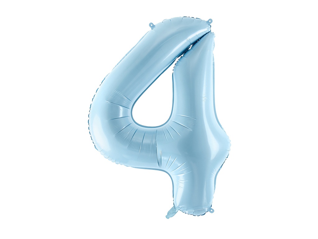 PD Foil Balloon Number ''4'' 86cm Light Blue 1pk