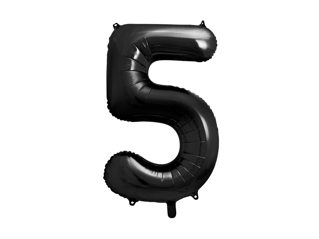 PD Foil Balloon Number ''5'' 86cm Black 1pk