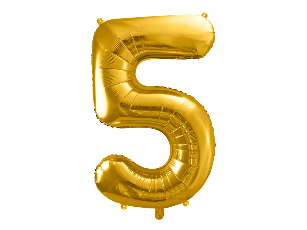 PD Foil Balloon Number ''5'' 86cm Gold 1pk