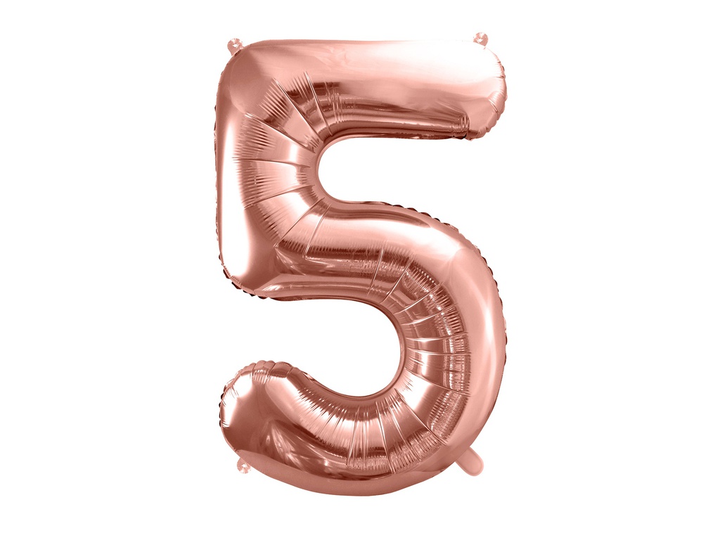 PD Foil Balloon Number ''5'' 86cm Rose Gold 1pk