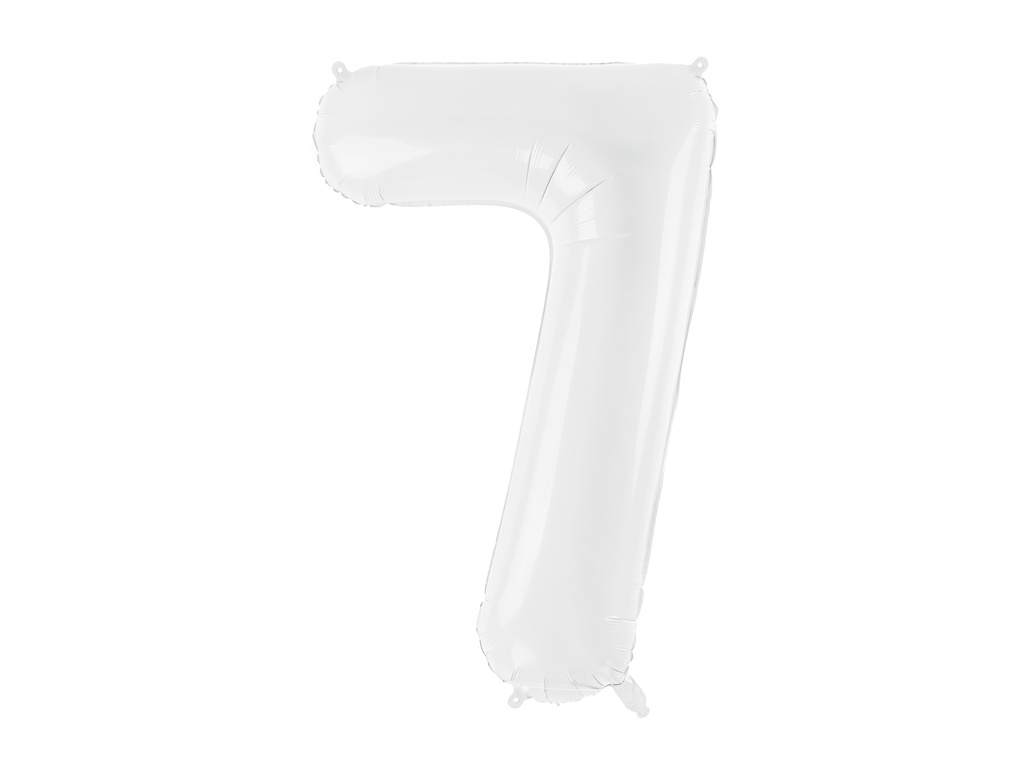 PD Foil ballon Number ''7'' 86cm White 1pk