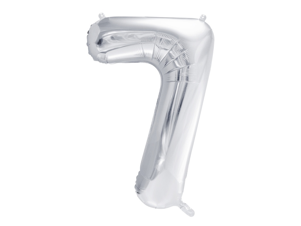 PD Foil Balloon Number ''7'' 86cm Silver 1pk