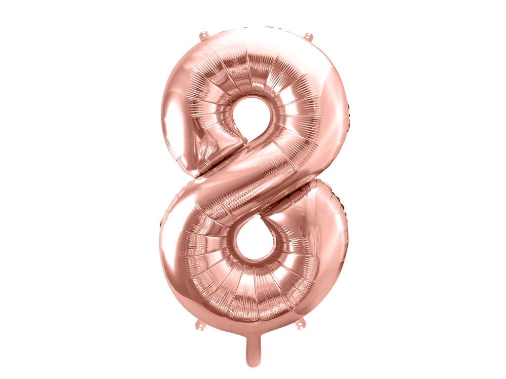 PD Foil Balloon Number ''8'' 86cm Rose Gold 1pk