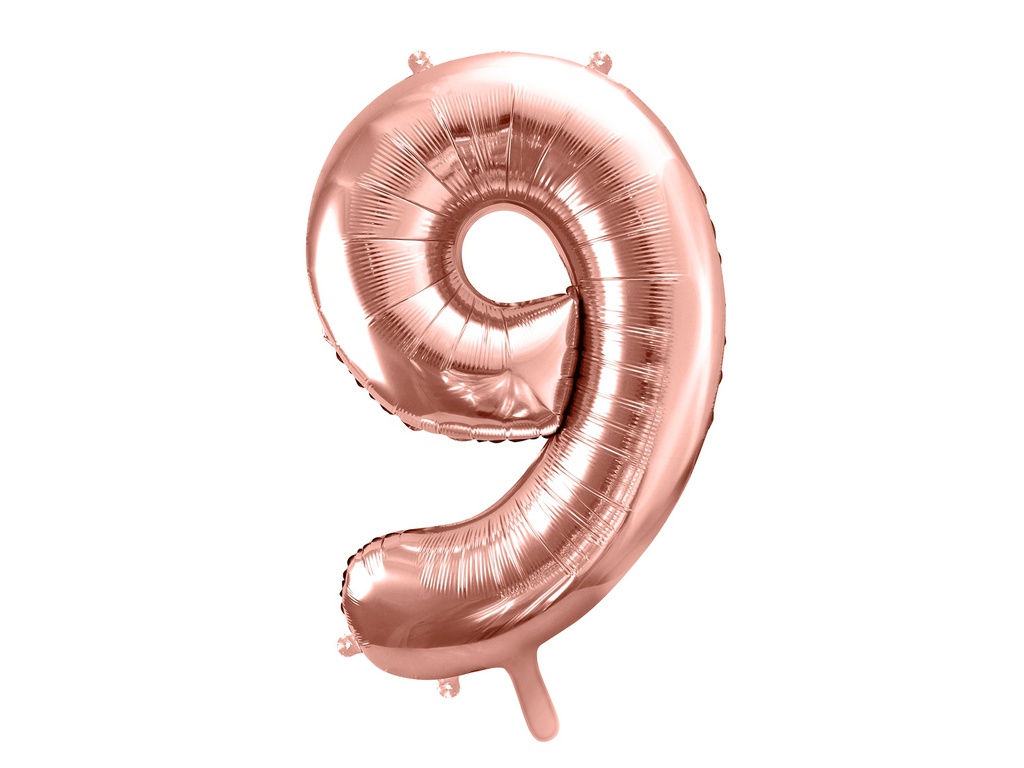 PD Foil Balloon Number ''9'' 86cm Rose Gold 1pk