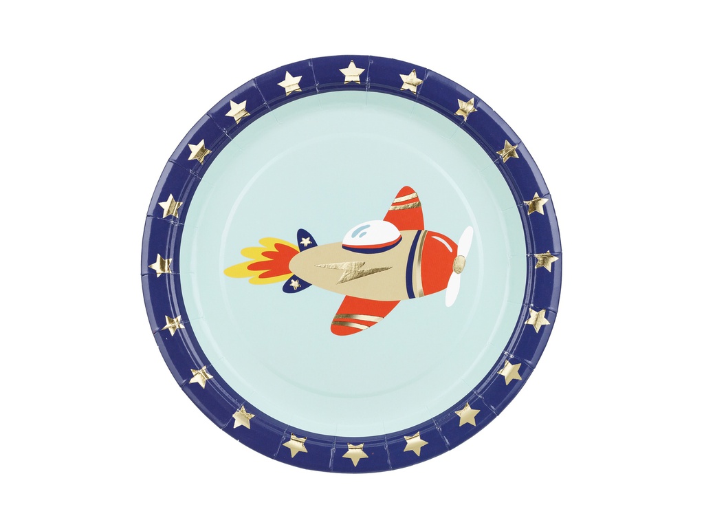 PD Paper Plates Airplane 18cm 6pk