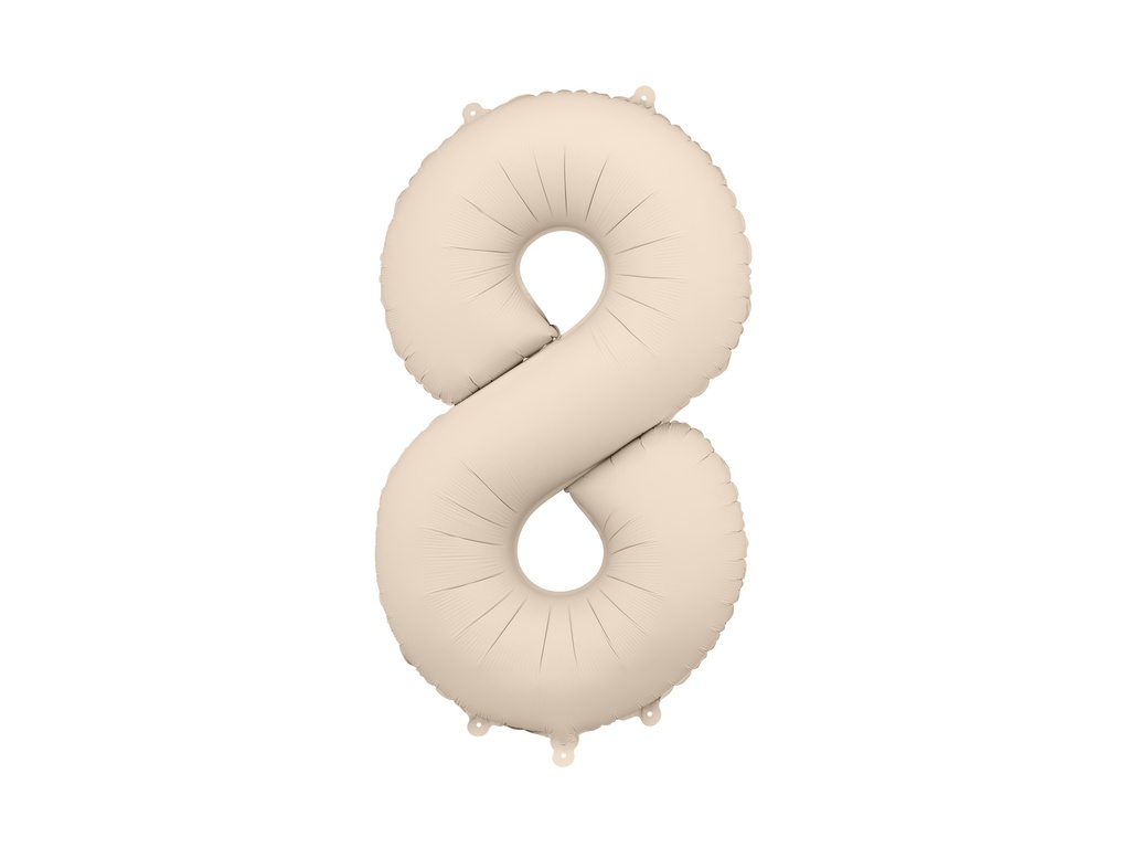 PD Foil Balloon Number #8 Beige/Grey 86cm 1pk