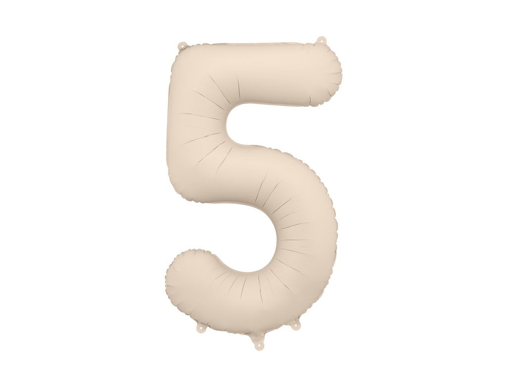 PD Foil Balloon Number #5 Beige/Grey 86cm 1pk