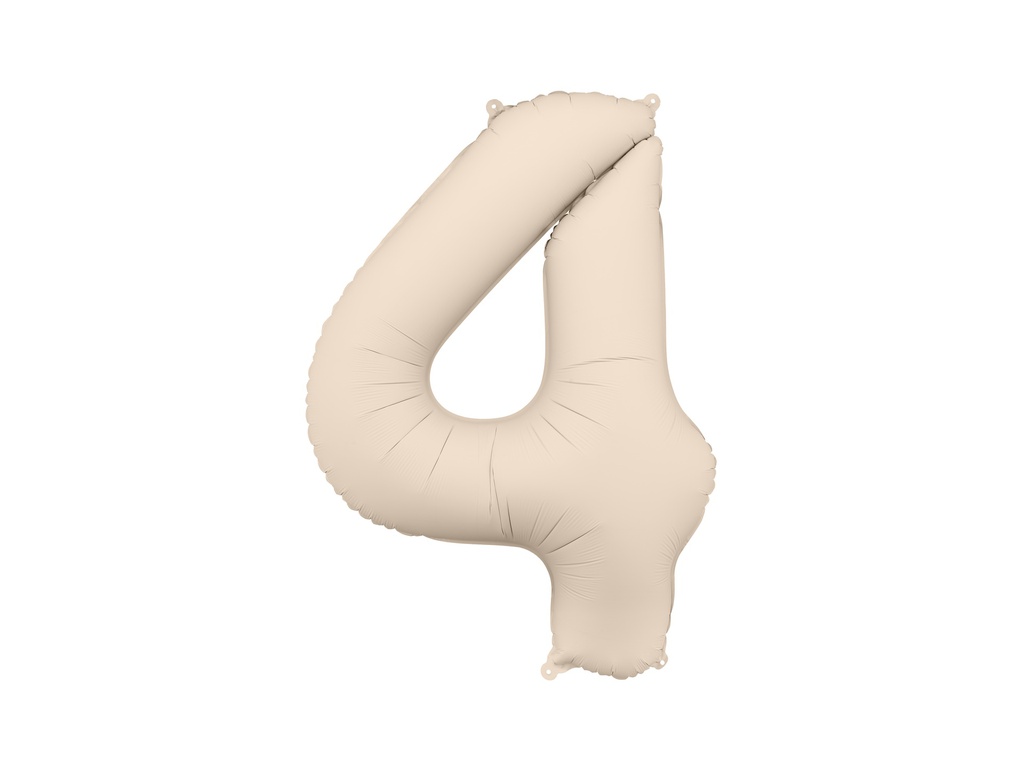 PD Foil Balloon Number #4 Beige/Grey 86cm 1pk