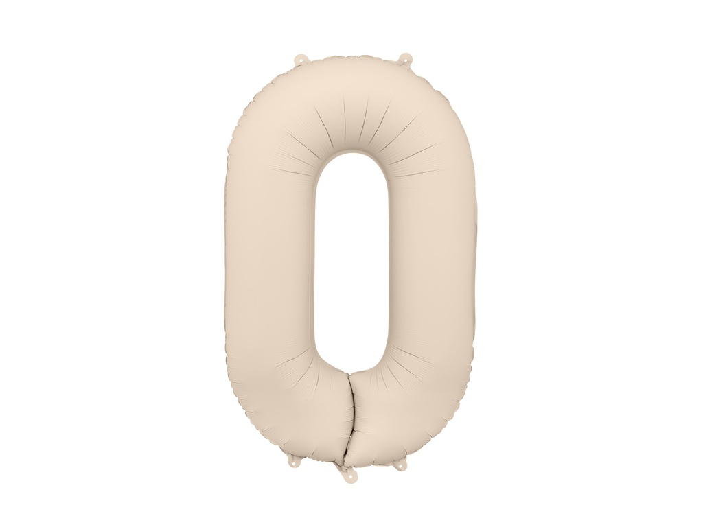 PD Foil Balloon Number #0 Beige/Grey 86cm 1pk