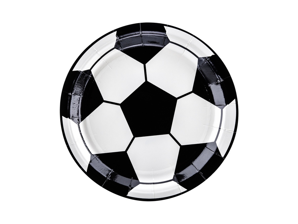 PD Paper Plates Soccerball 18cm 6pk