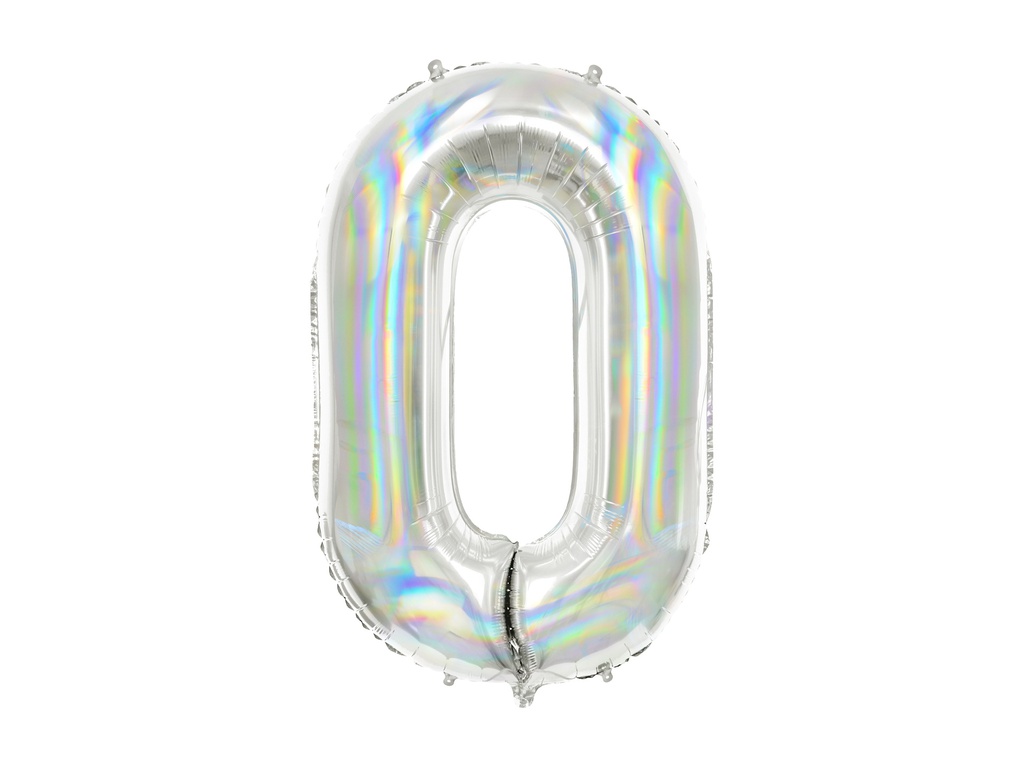 PD Foil Balloon Number #0 Iridescent 86cm 1pk