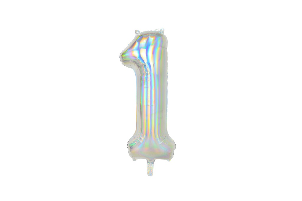 PD Foil Balloon Number #1 Iridescent 86cm 1pk
