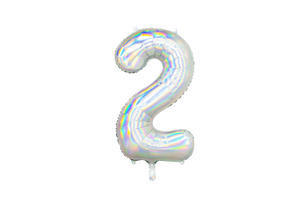 PD Foil Balloon Number #2 Iridescent 86cm 1pk