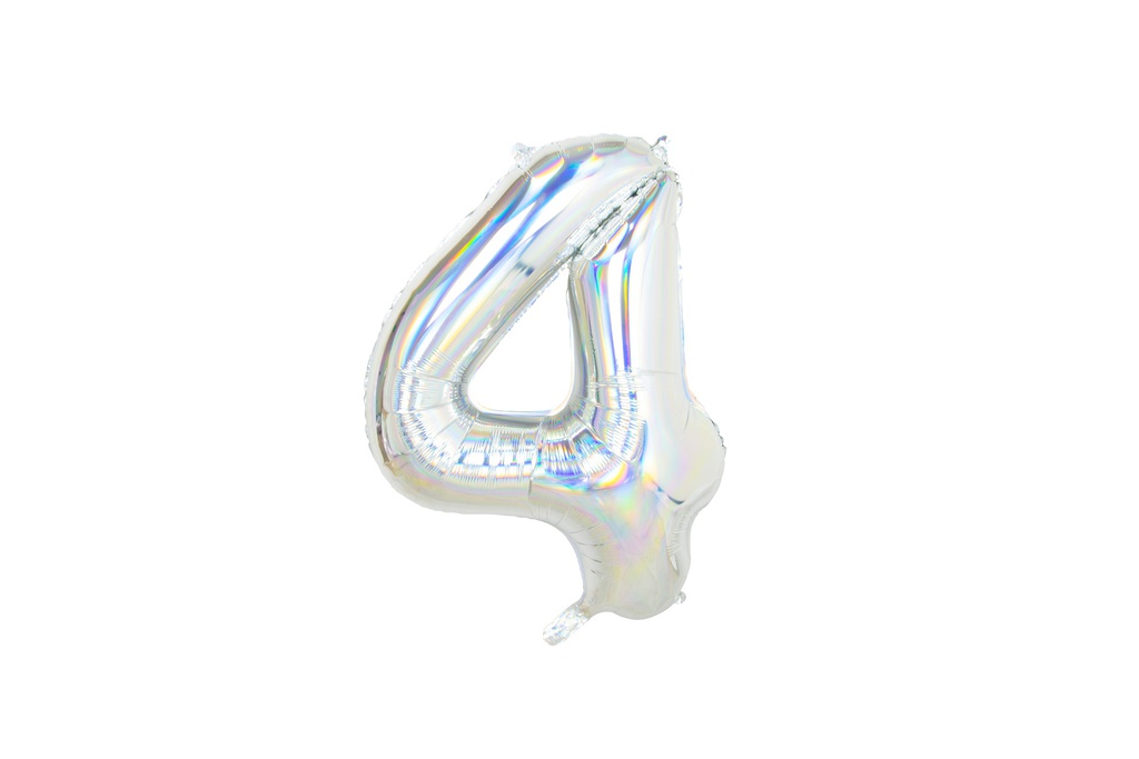 PD Foil Balloon Number #4 Iridescent 86cm 1pk