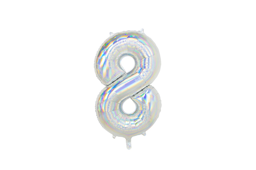 PD Foil Balloon Number #8 Iridescent 86cm 1pk