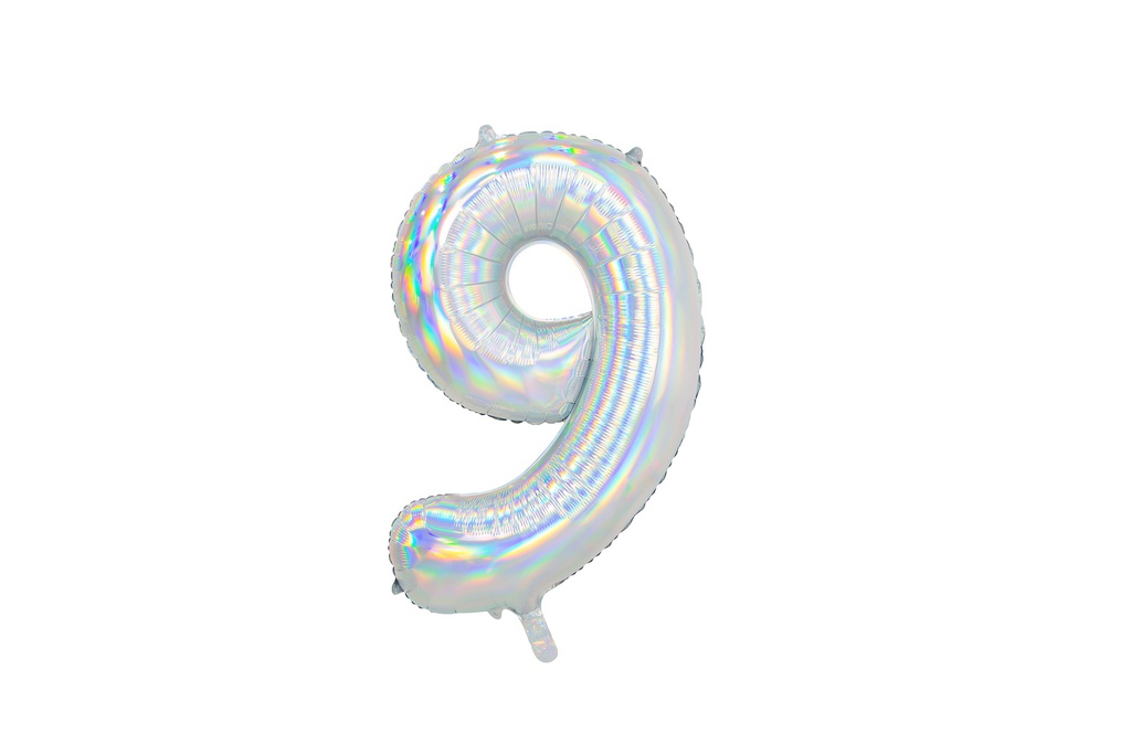 PD Foil Balloon Number #9 Iridescent 86cm 1pk