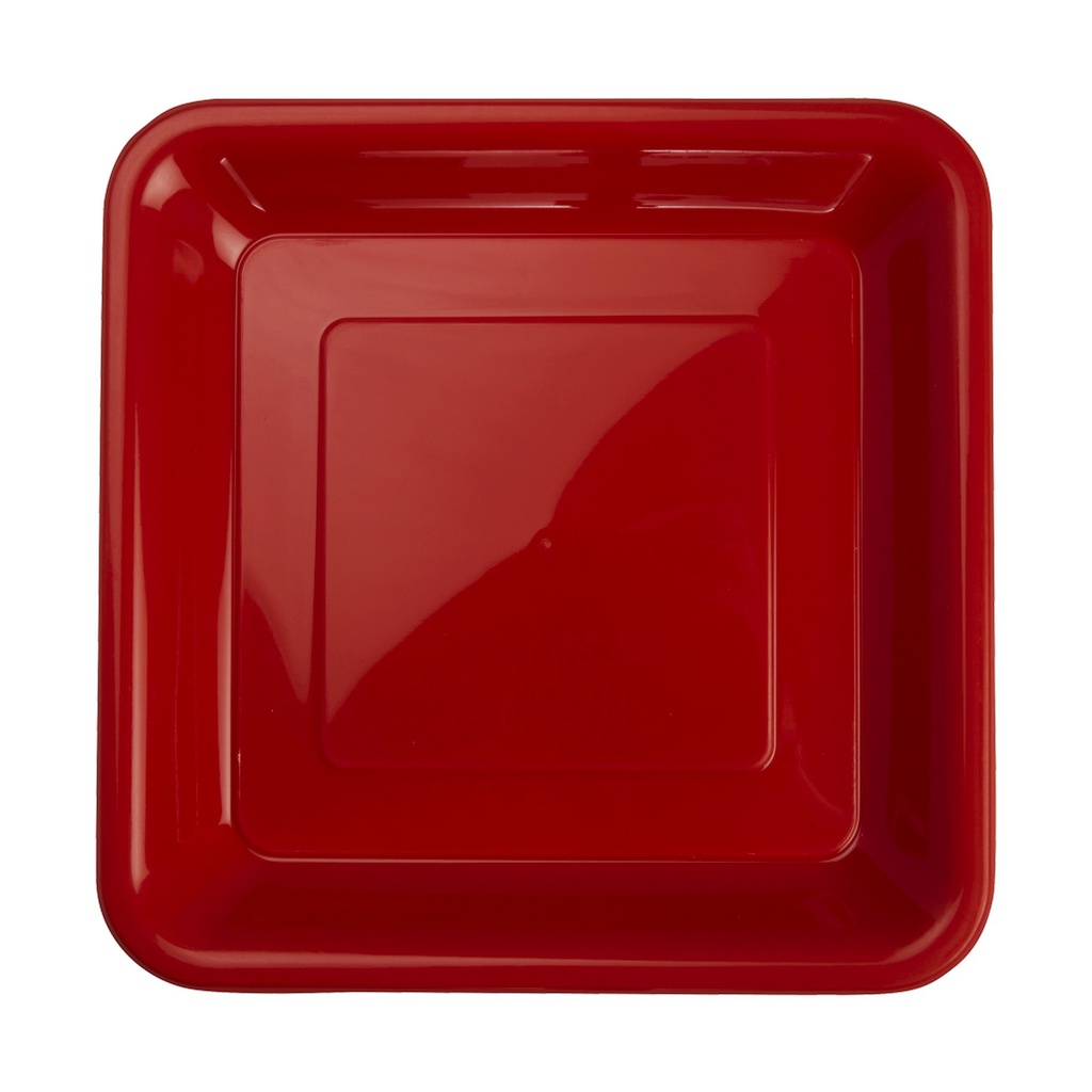 FS Square Snack Plate 7 Apple Red 20pk&quot;