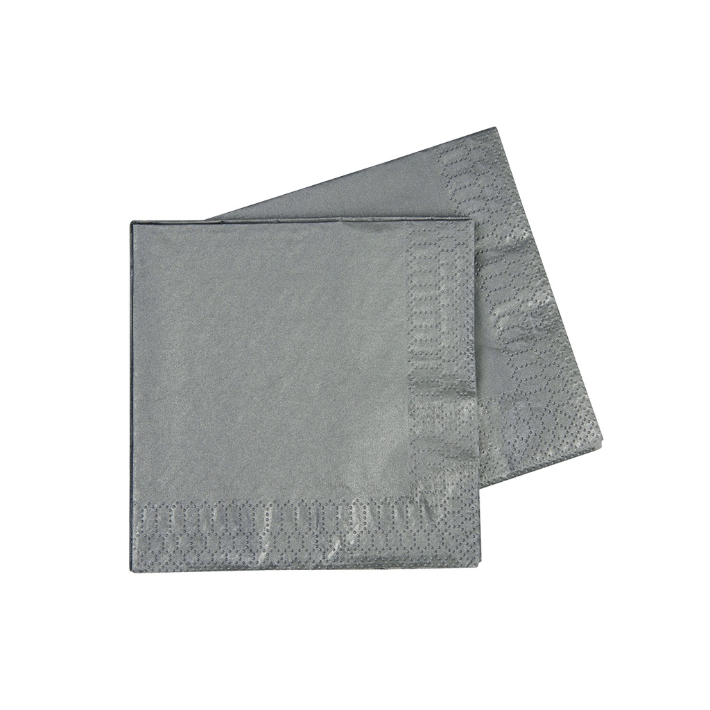 FS Cocktail Napkin 250mm Metallic Silver 40pk