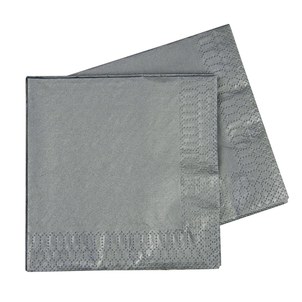FS Lunch Napkin 330mm Metallic Silver 40pk
