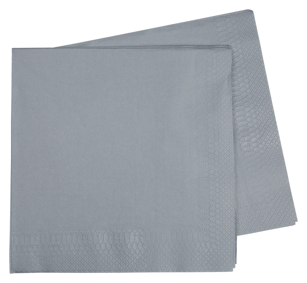 FS Dinner Napkin 400mm Metallic Silver 40pk