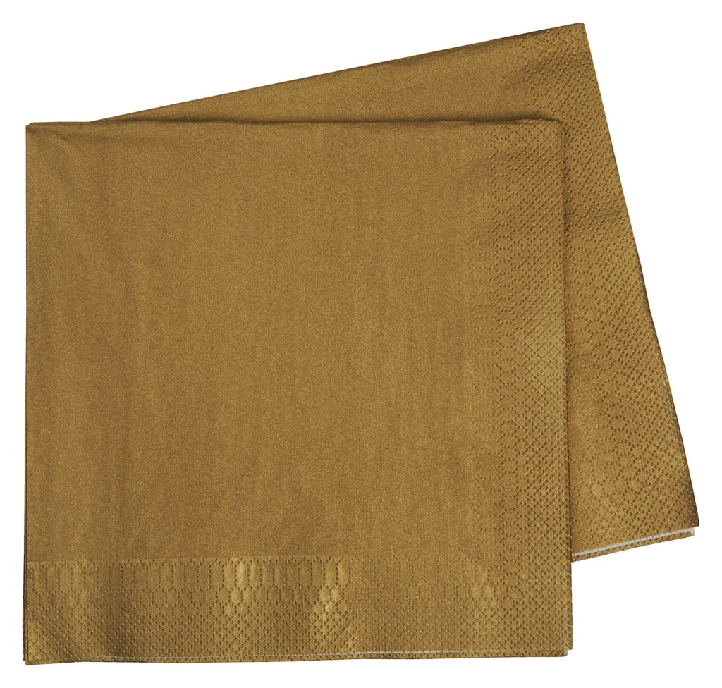 FS Dinner Napkin 400mm Metallic Gold 40pk