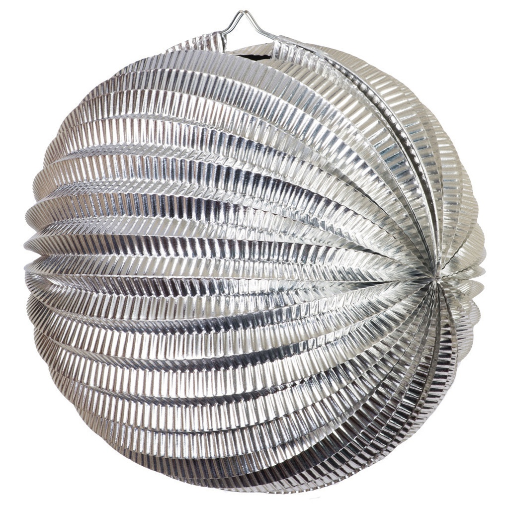 FS  Accordion Lantern Silver Foil  35cm 1 pk (D)