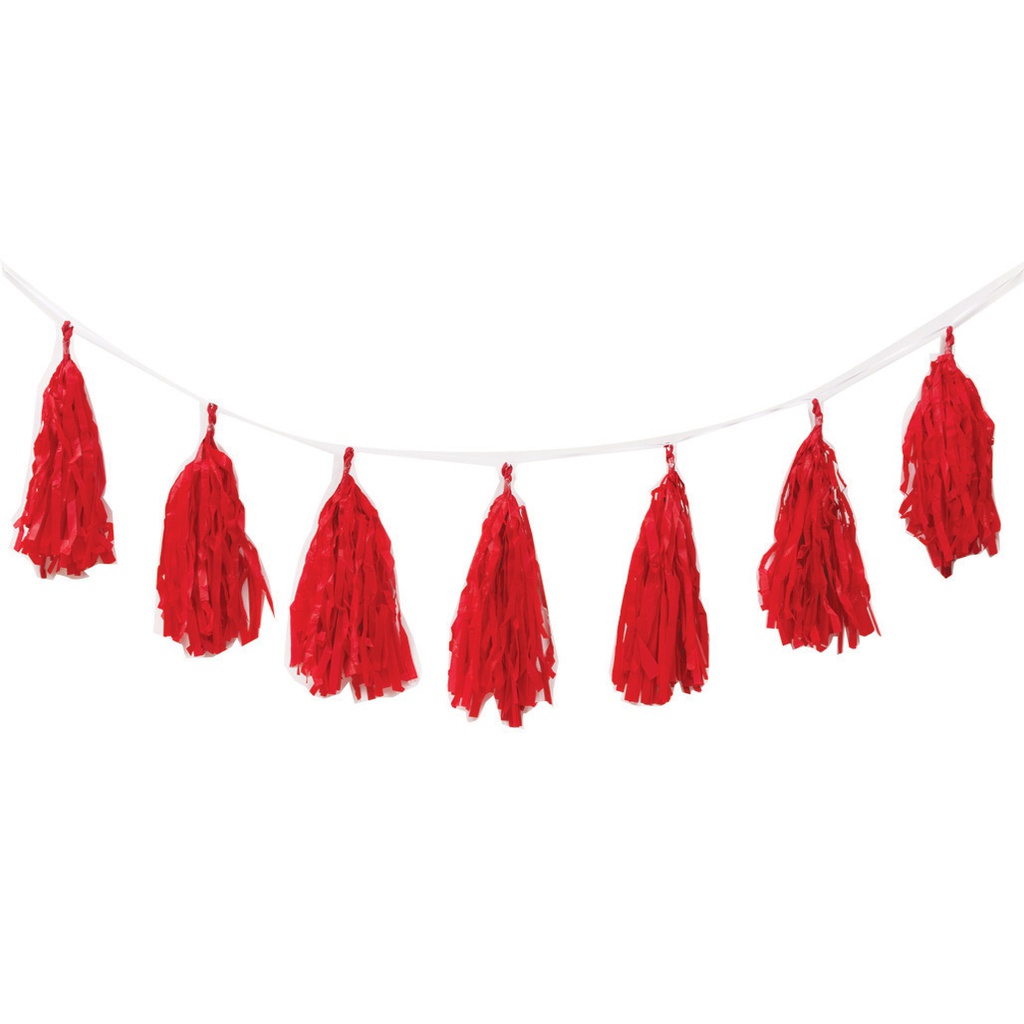 FS  Tassel Garland Apple Red 3m 12 pk