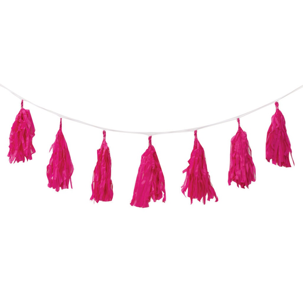 FS  Tassel Garland Magenta 3m 12 pk