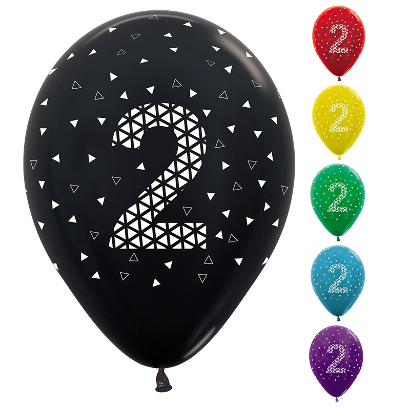 2nd Geo Metallic Assorted Colour AOP 30cm 50pk