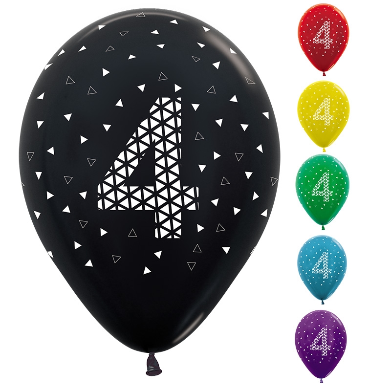 4th Geo Metallic Assorted Colour AOP 30cm 50pk