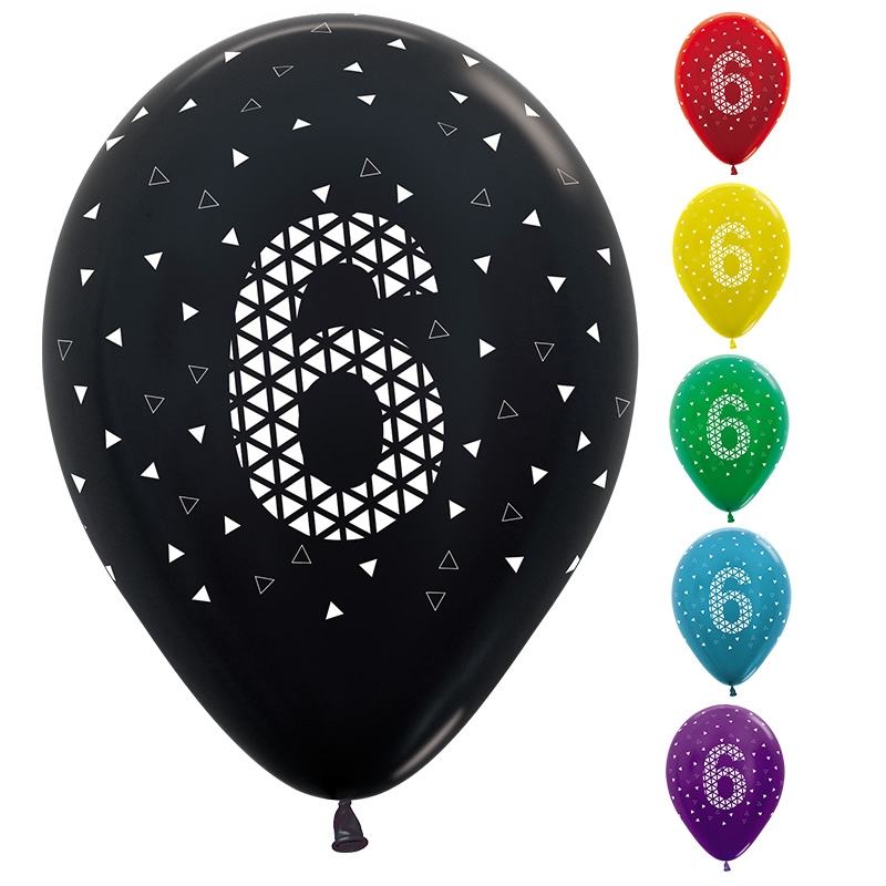 6th Geo Metallic Assorted Colour AOP 30cm 50pk