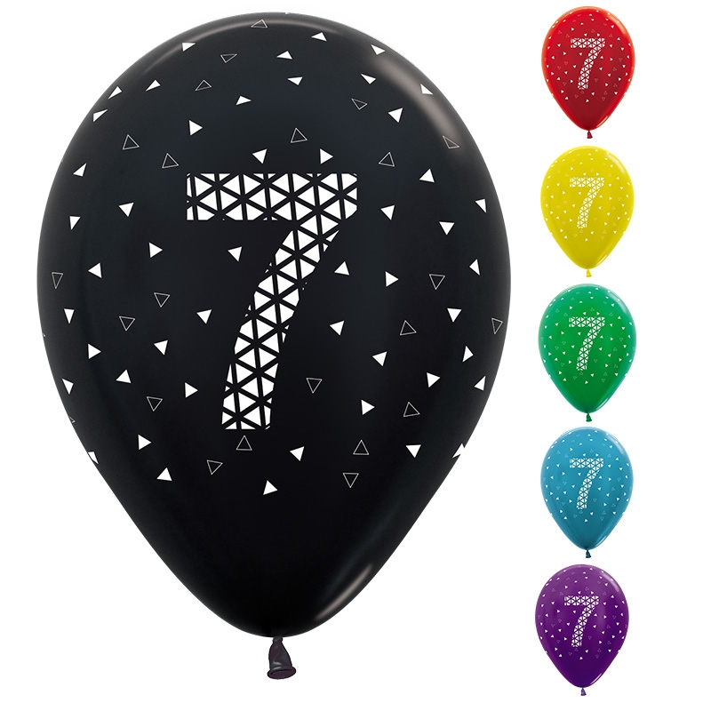 7th Geo Metallic Assorted Colour AOP 30cm 50pk
