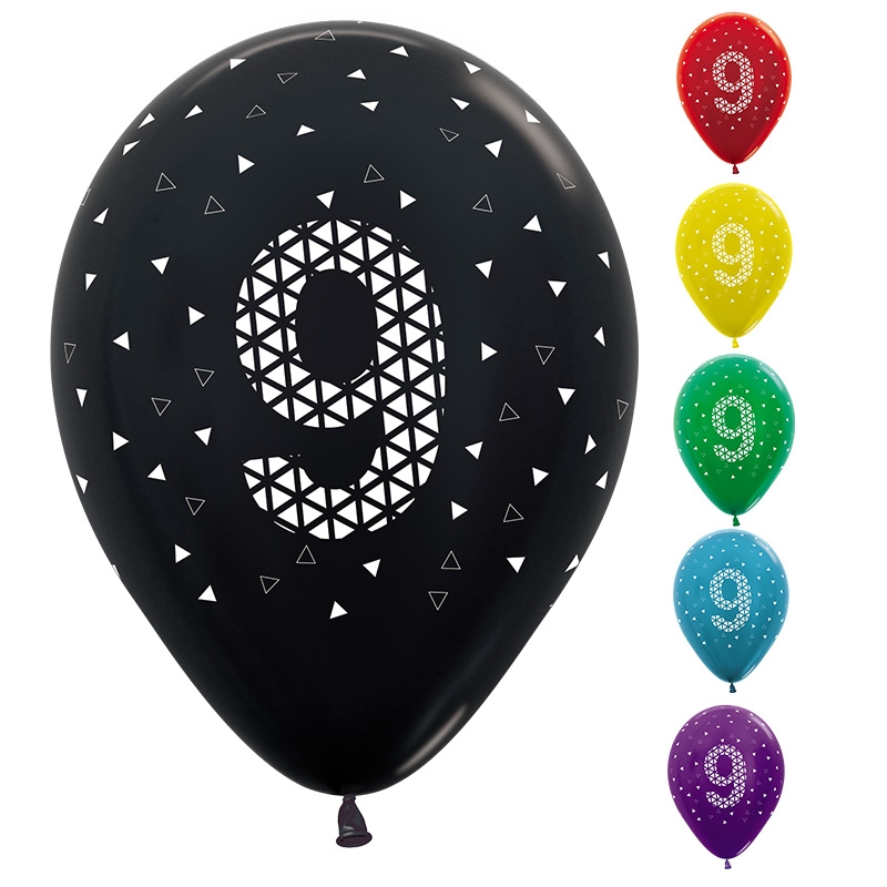 9th Geo Metallic Assorted Colour AOP 30cm 50pk